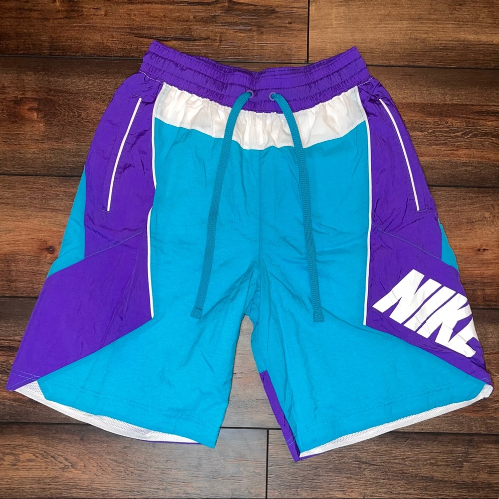Nike Vintage Throwback Basketball Shorts Teal/Purple Size Medium